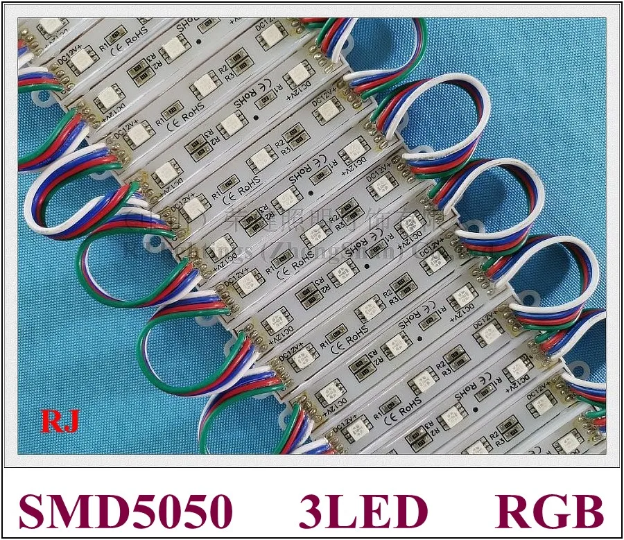 RGB Светодиодный модуль для знак канал надпись DC12V SMD 5050 Светодиодный модуль 3 светодиодный 0,72 W 75 мм * 12 мм Лучшая цена для нас Азии и России