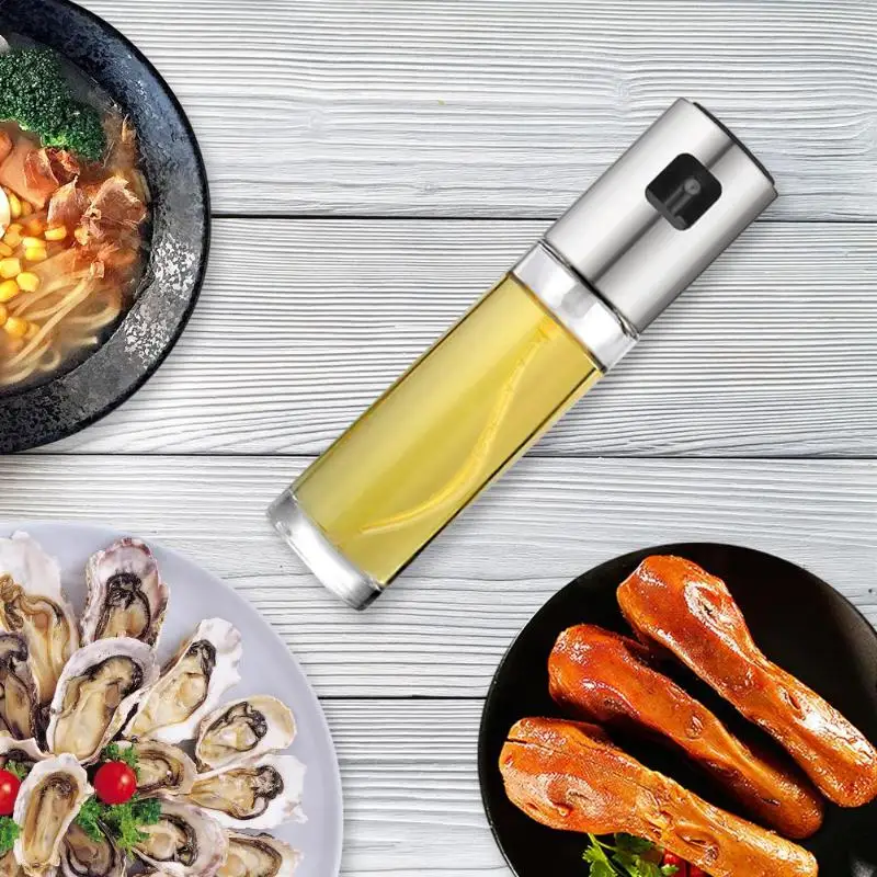 

Stainless Steel Olive Vinegar Sprayer Oil Spray Bottle Pot Leak-proof Drops Oil Dispenser Seasoning Kettle BBQ Kitchen Tool