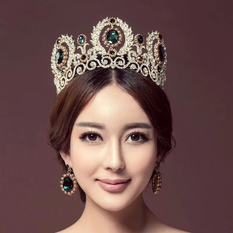 

Wedding Crown Bridal Tiaras Mariage Hair Jewelry Ornaments Bride Crowns With Earrings Headband Wedding Accessories Diadem