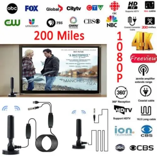 250 миля караван лучшие портативные палки ТВ Антенна Крытый цифровой HD Freeview