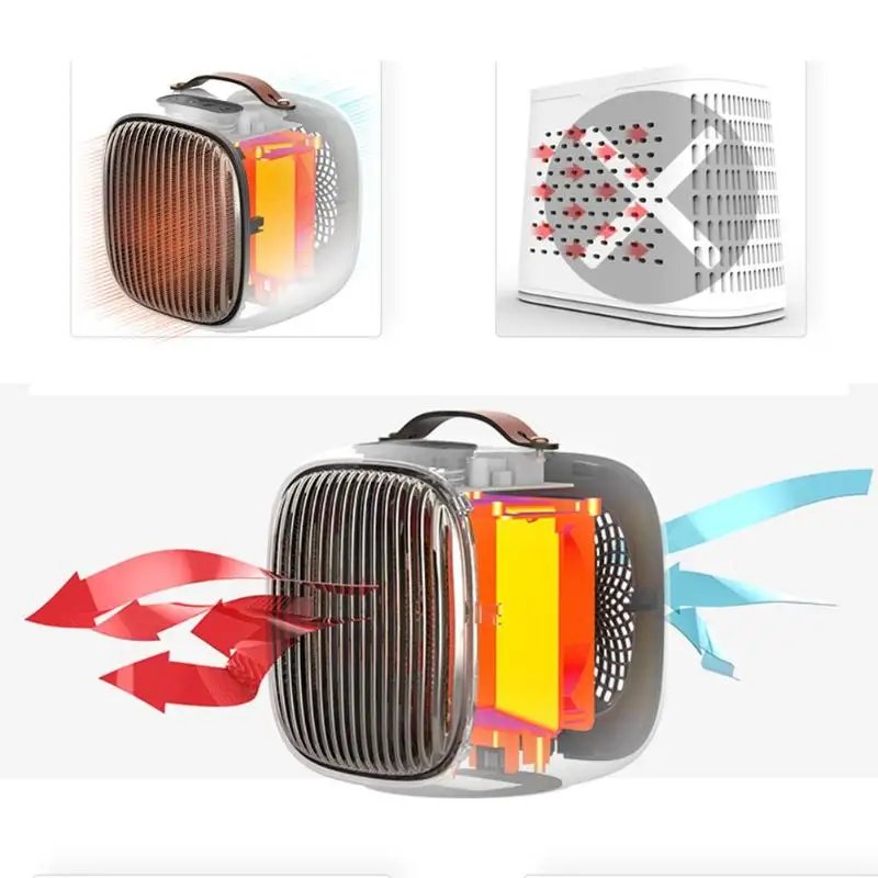  800W Electric PTC Heater Portable Warmer Air Fan LCD Desktop 3 Gear Adjustable Heater Stove Radiato - 32950702409