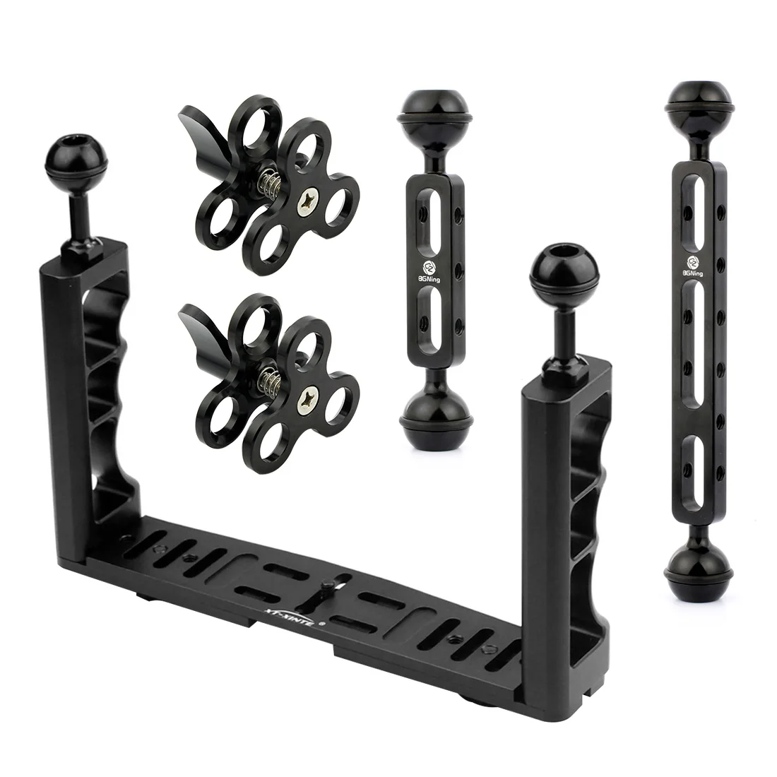  Cnc Scuba Diving Underwater Light Arm System Triple Clamp Tray Bracket Handle Grip Stabilizer Rig F