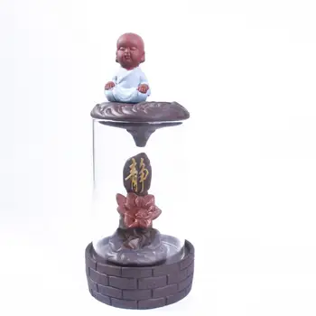 

Hourglass Backflow Incense Burner Smoke Waterfall Incense Holder Little Monk Ceramic Censer Use In Home Teahouse Home Decor