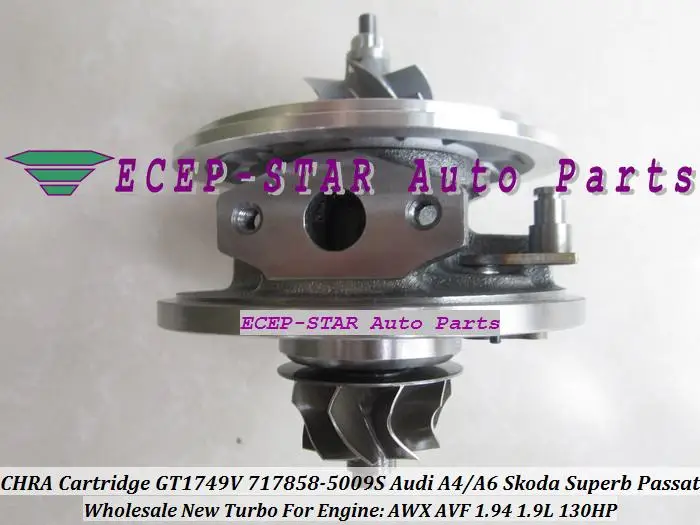 Turbo CHRA Cartridge Turbocharger Core GT1749V 717858-5009S For AUDI A4 A6 SKODA Superb VW PASSAT TDI AWX AVF 1.94 1.9L 130HP (3)