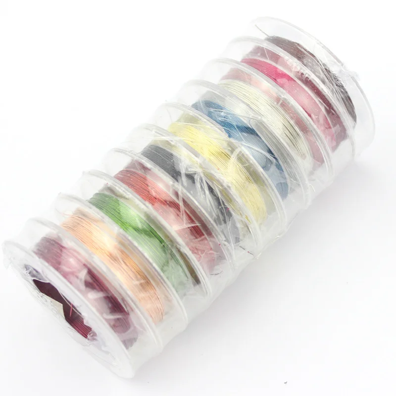 

Free Shipping Jewelry Making Repair 100Meter (10 coil) Mixed Random Colors Beading DIY Wire 0.3MM