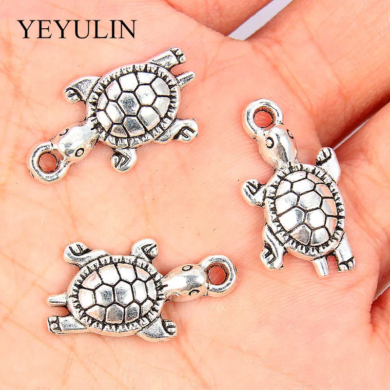 

10pcs Retro Silver Cute Tortoise Animals Charms DIY Pendant Handmade Jewelry Making Necklace Bracelet For Women Men Accessories