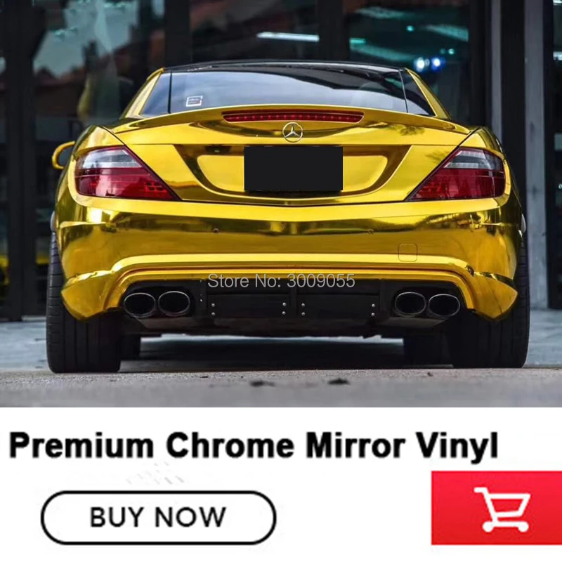 OPLARE gold 1.52x20m stretchble chrome mirror Vinyl wrap chrome car