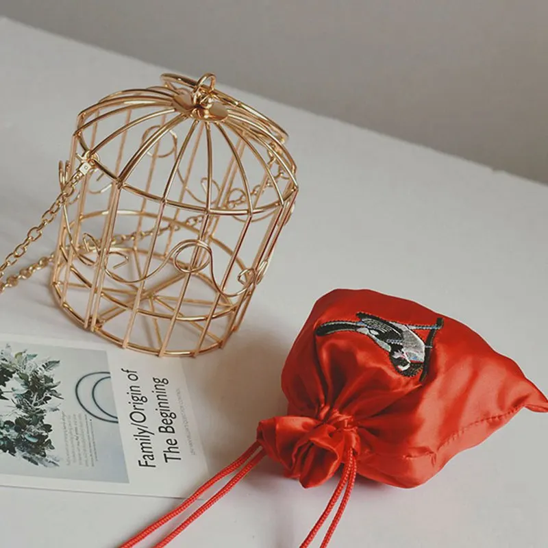 شخصية الطيور قفص النساء حقيبة يد حمل المعادن قفص الفتيات أعلى-حقائب بيد محفظة نسائية للعملات المعدنية الأزياء حزب الحقيبة شرابة مخلب