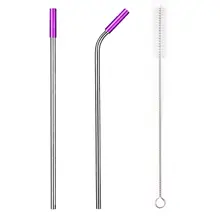 Eco-Friendly Steel Straw with Silicone Tip