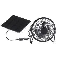Высокое качество 4 дюймов вентилятор охлаждения USB солнечная панель Железный вентилятор для домашнего офиса на открытом воздухе путешествия рыбалка