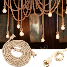 Винтажная пеньковая веревка Подвесные светильники основание лампы держатель для декора комнаты 85-265 в