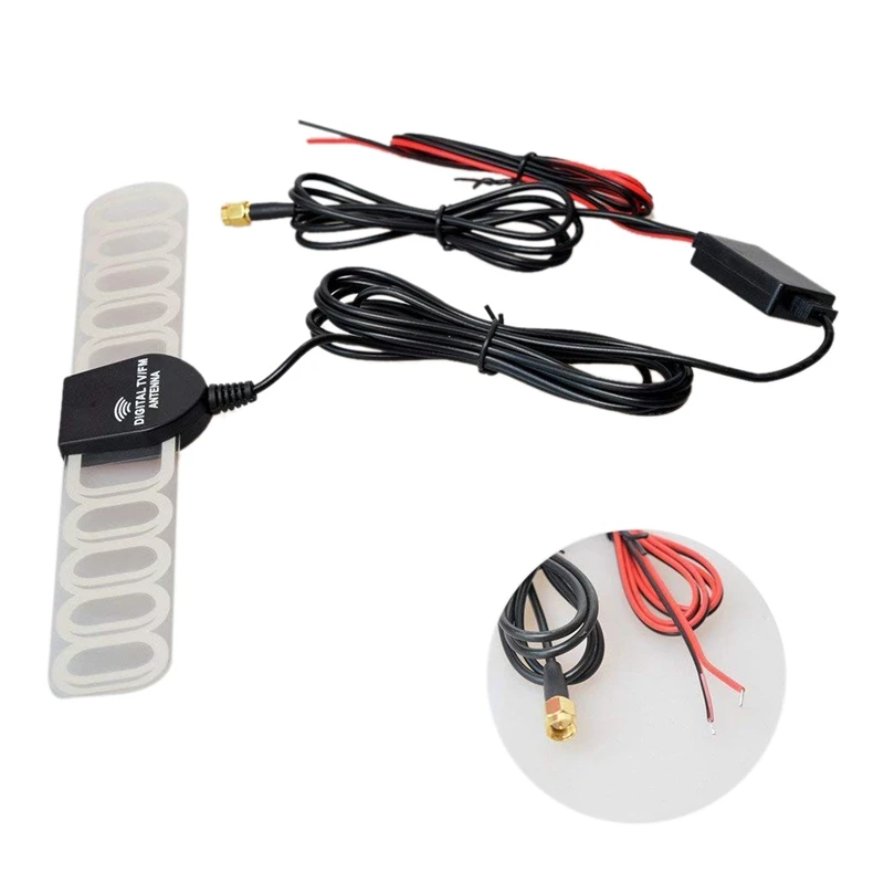 Auto analog digital TV DVB-T / DVB-T2 ATSC BID FM Radio Antenna Signal Amplifier For Car DVD SMA connectors | Электроника