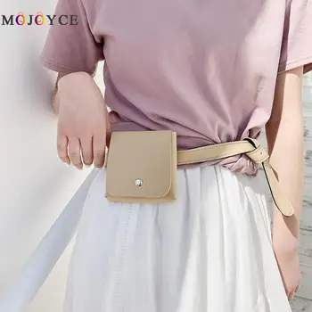 

Solid Color Flap Small Fashion Waist Bag for Women Super Mini PU Leather Fanny Pack Female Belt Bag PU leather materia, durable