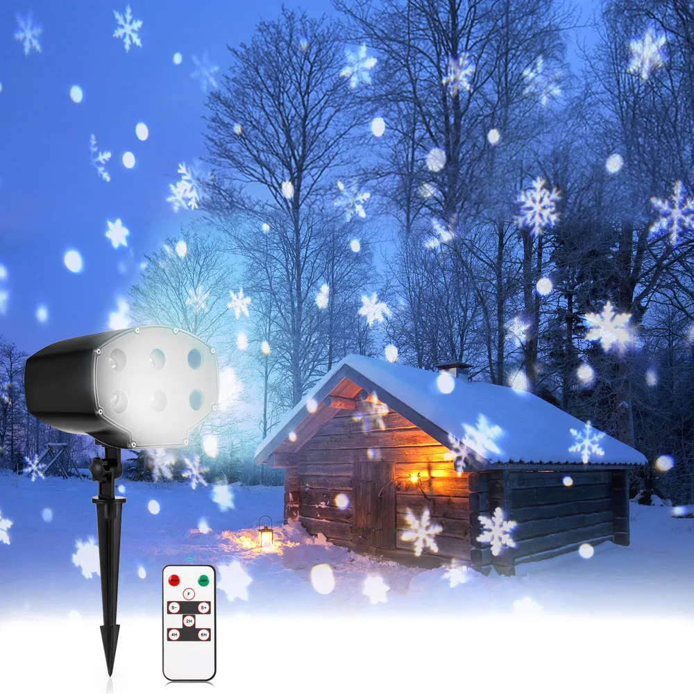

Remote Control DQ-LE18-001 Projector LED Light Snowfall Waterproof Outdoor Timer Christmas 8000K-15000K LED Bulbs