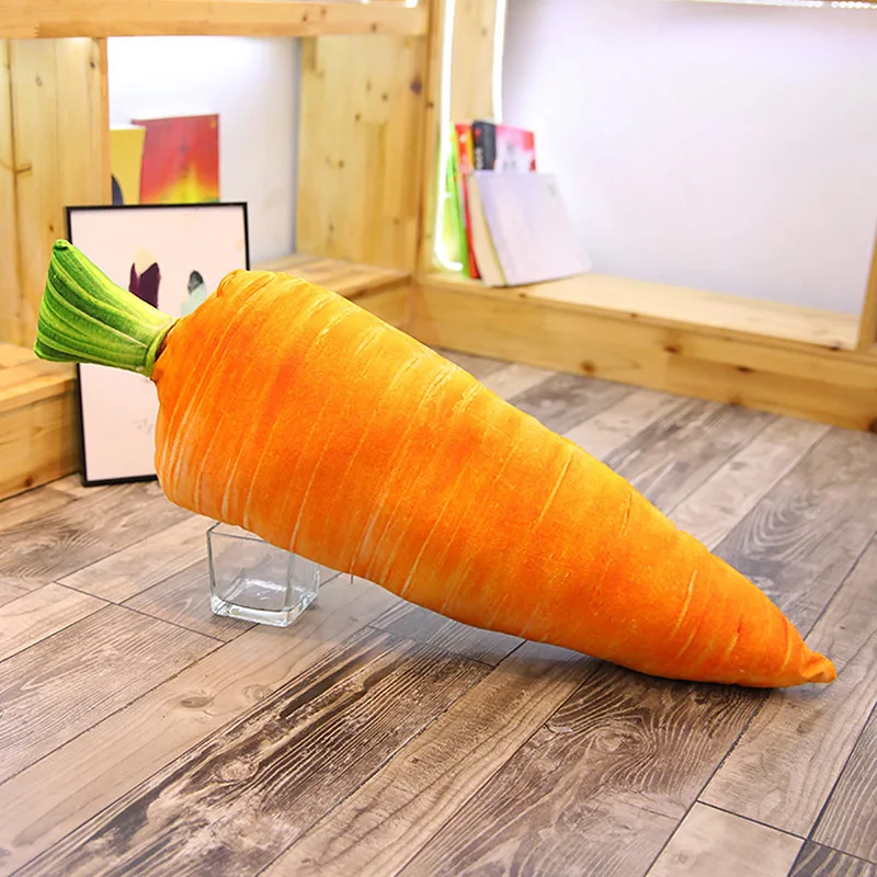 PP Хлопок Подушка 3D моделирование подушка в виде еды фрукты/плюшевая игрушка-овощ диванные подушки домашнего использования забавная морковь/баклажан/Чили/Горох