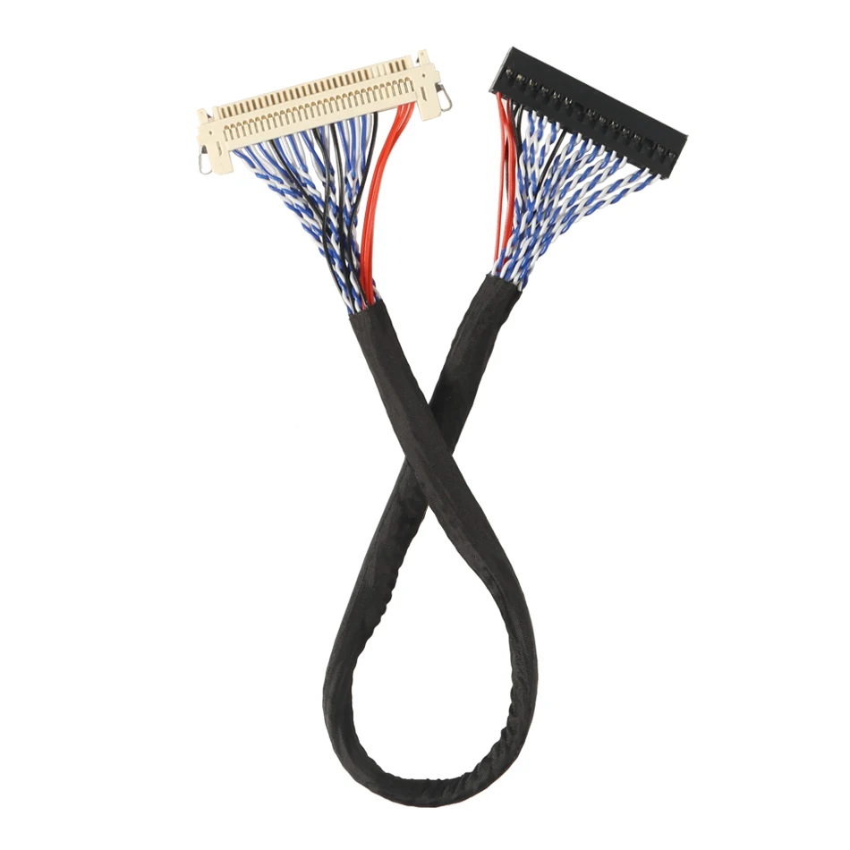 

Hooks LVDS Cable D8 FIX-30P-D8 FIX 30 Double Pins 2ch 8bit 1.0mm Pitch 250mm 500mm 17-21inch LCD Display Panel Screen Controller