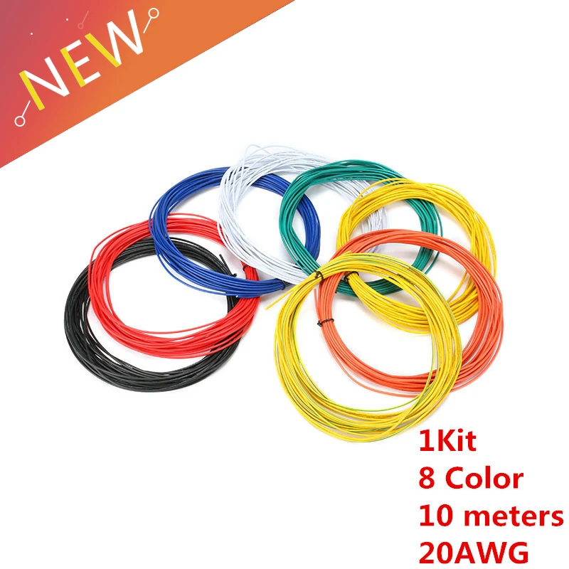 Cable eléctrico Flexible de 1pin, 80 metros, calibre 20 AWG, 8 Kit de cables de PVC, LED, bricolaje|Alambres y cables| - AliExpress