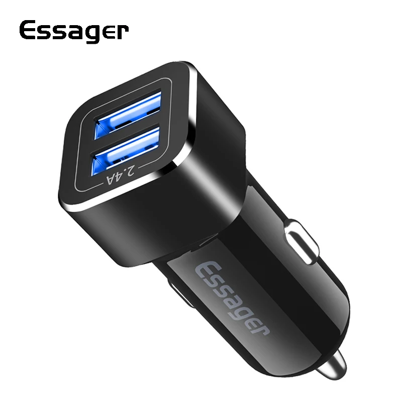 Essager 2.4A المزدوج USB سيارة شاحن آيفون شياو mi mi 9 سامسونج S10 سيارة USB مهايئ شاحن سيارة شحن الهاتف المحمول شاحن Essager 2.4A المزدوج USB سيارة شاحن آيفون شياو mi mi 9 سامسونج S10 سيارة USB مهايئ شاحن سيارة شحن الهاتف المحمول شاحن