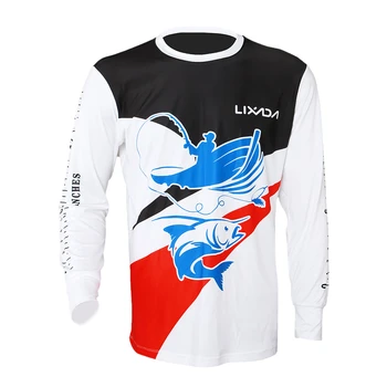 

Lixada Outdoor Breathable Sunscreen Fishing Shirt Fishing Clothing Men Quick Drying UPF 50+ Long Sleeve Hooded Fishing Shirt