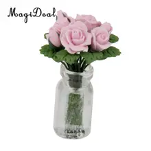 1 шт. кукольный дом Миниатюрный розовый глиняный розовый цветок бонет для кукольного домика, спальни, гостиной, кухни, украшение acsssory