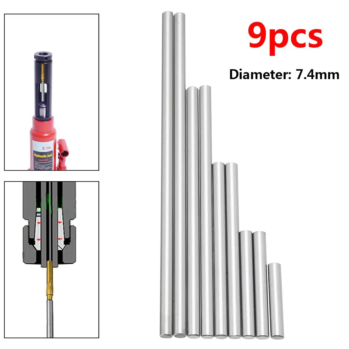 

9Pcs Ejector Pins Set Used to Push Rifling Buttons High Hardness Full Specifications Reamer Machine Tools Accessories 7.4mm