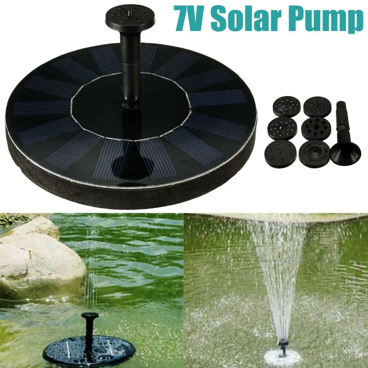 

5 PCS 7V Floating Water Pump Solar Panel Garden Plants Watering Power Pool Fountain for fountains waterfalls and water displays