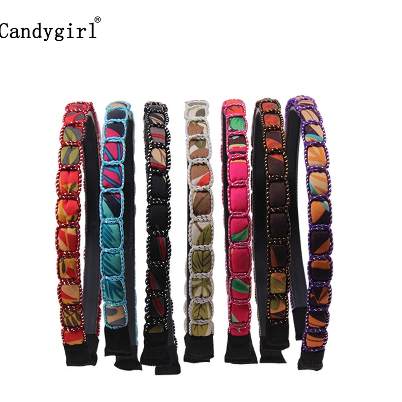 

7pcs Polyester Headwear Headdress Bohemia Headbands Children Hair Accessories Kid Women Hairband Polyester Plastic Hair Band DIY