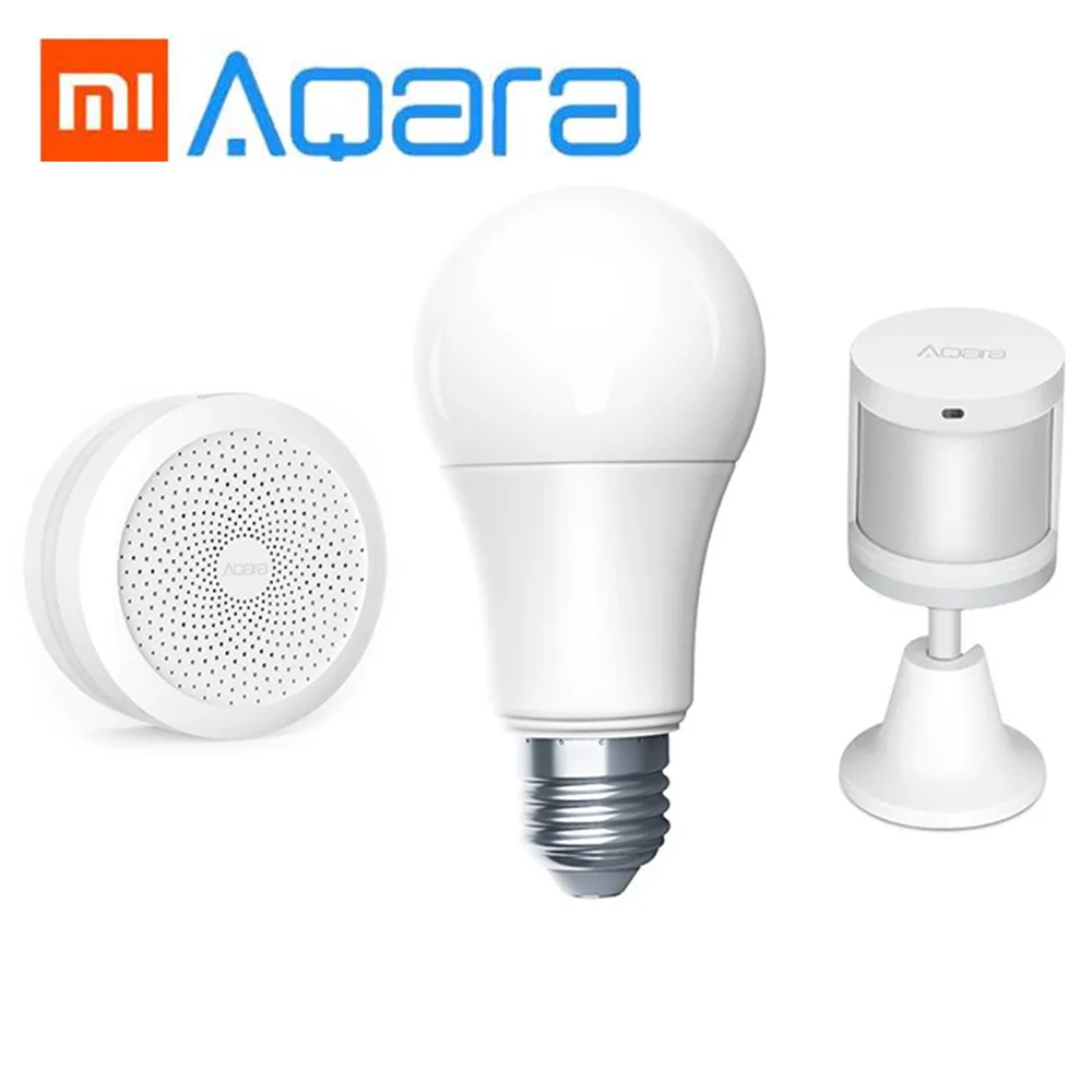 

Original Xiaomi Aqara Smart Light Set Hub + Bulb + Human Body Sensor Smart Home Lighting Kit Support APP Control Zigbee Version
