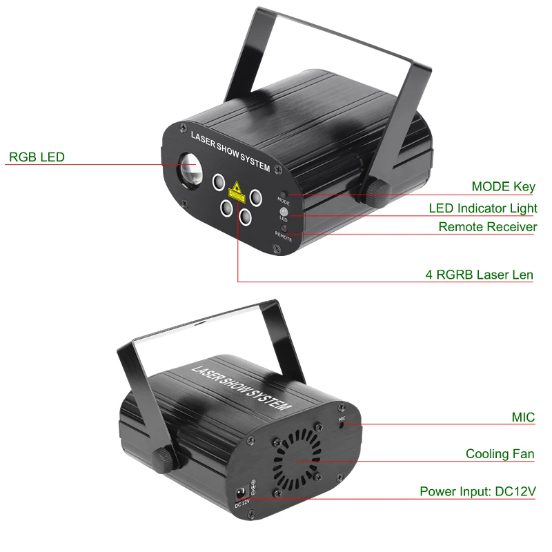 Sharelife миниатюрный 4 объектива 96 RG шаблонов светильник свет смешанный RGB
