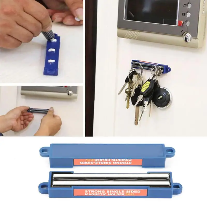 

2Pcs/set Powerful Magnetic Tool Single-Sided Magnetic Tool Strip Bar w/ Hook For Garage Workshop Home Office MH-2 model
