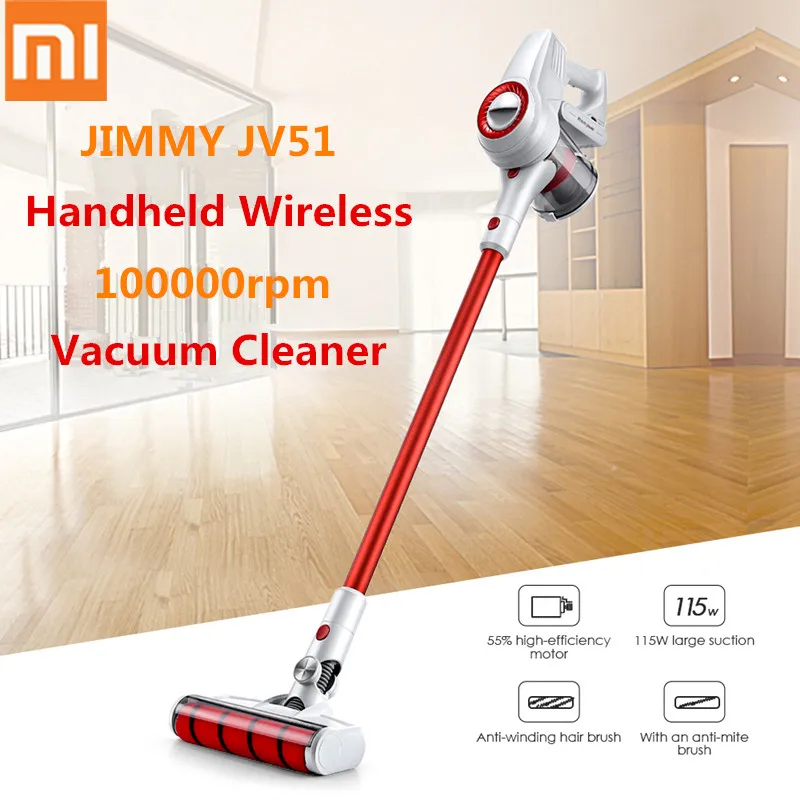 

Xiaomi JIMMY JV51 Handheld Cordless Vacuum Cleaner Protable Wireless Cyclone Filter 100000rpm Strong Suction Dust Collector