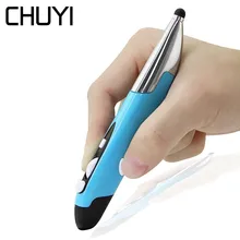 CHUYI Беспроводная 2,4G USB оптическая миниатюрный стилус воздушная мышь регулируемая 800/1200/1600 dpi Ручка мышь для ноутбука PPT компьютерные мыши