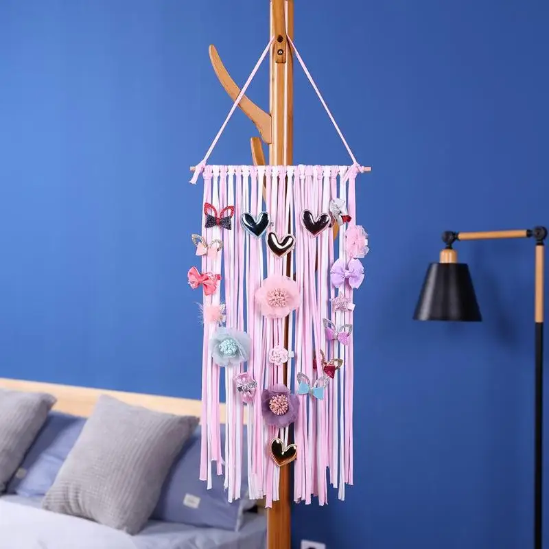 

Girls Hair Bows Hairpin Storage Belt Barrette Hairband Organizer Belt Kids Hair Band Hanging Hair Clips Holder Accessories Decor