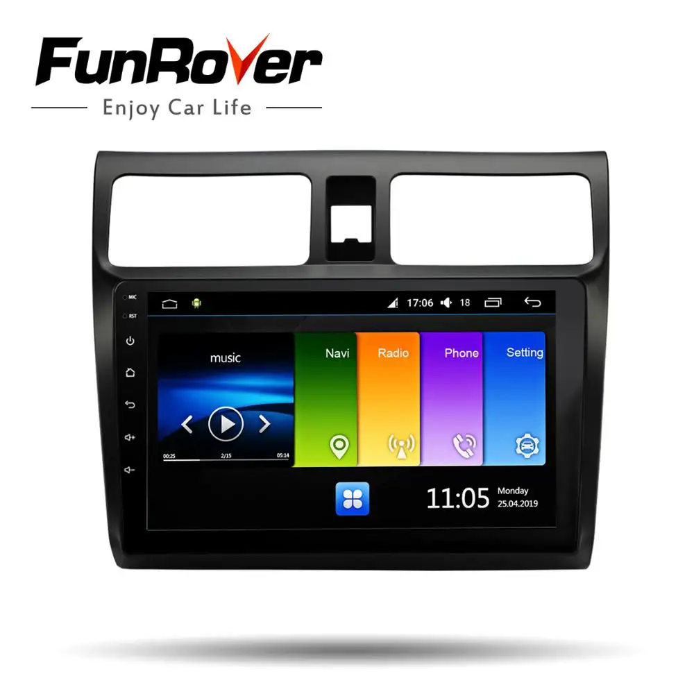 Discount FUNROVER 2.5D+IPS android 9.0 car dvd multimedia player For Suzuki Swift 2005-2018 radio gps navigation stereos autoradio RDS BT 2