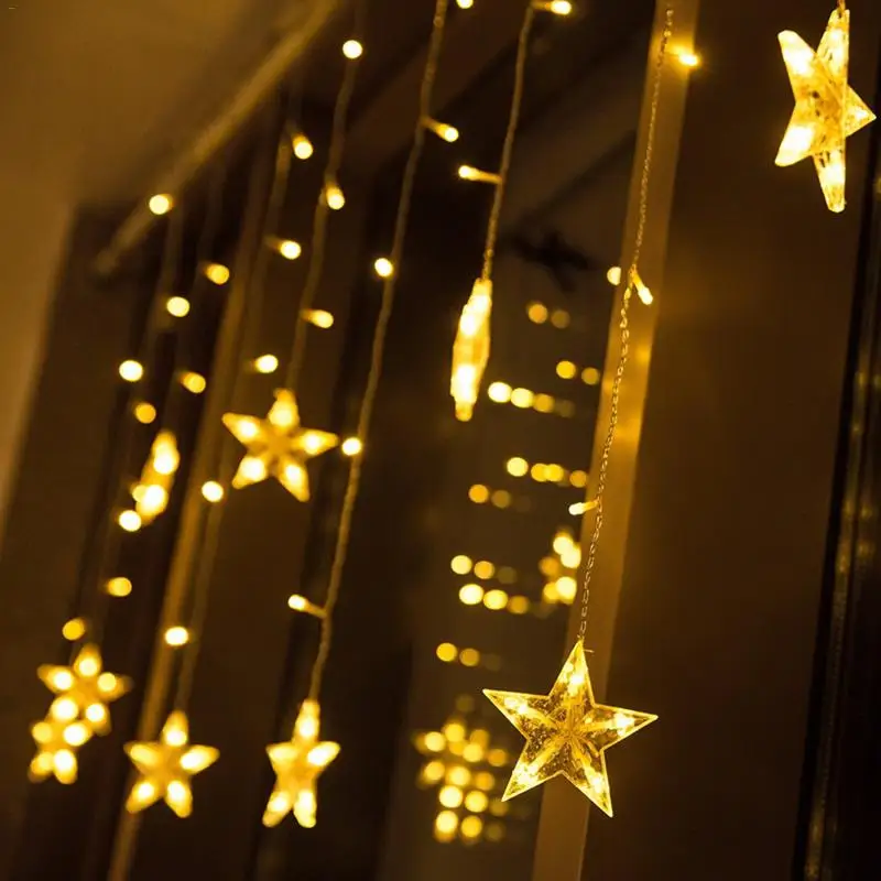 

Led Christmas String Lights AC 220V Romantic Fairy Star LED Curtain String Lighting for Holiday Wedding Garland Party Decoration
