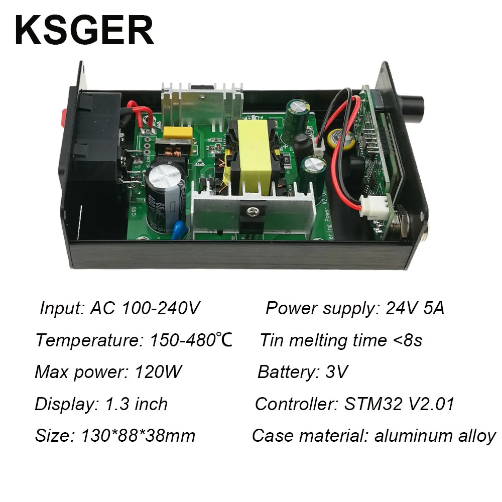 KSGER T12 паяльная станция STM32 OLED V2.01 цифровой электрический контроллер алюминиевый сплав DIY наборы сварочные инструменты T12 железные наконечники