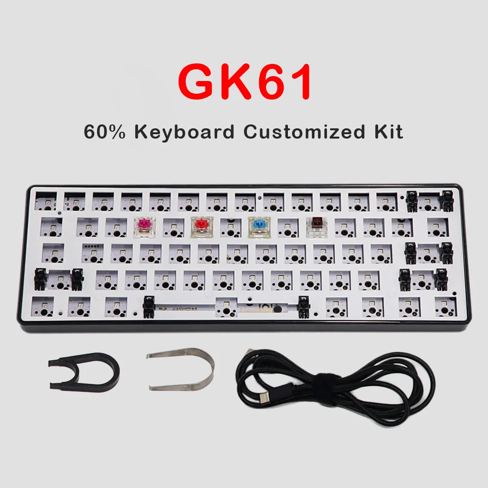 Geek заказной GK61 Горячая замена 60% RGB клавиатура заказной комплект PCB Монтажная пластина чехол
