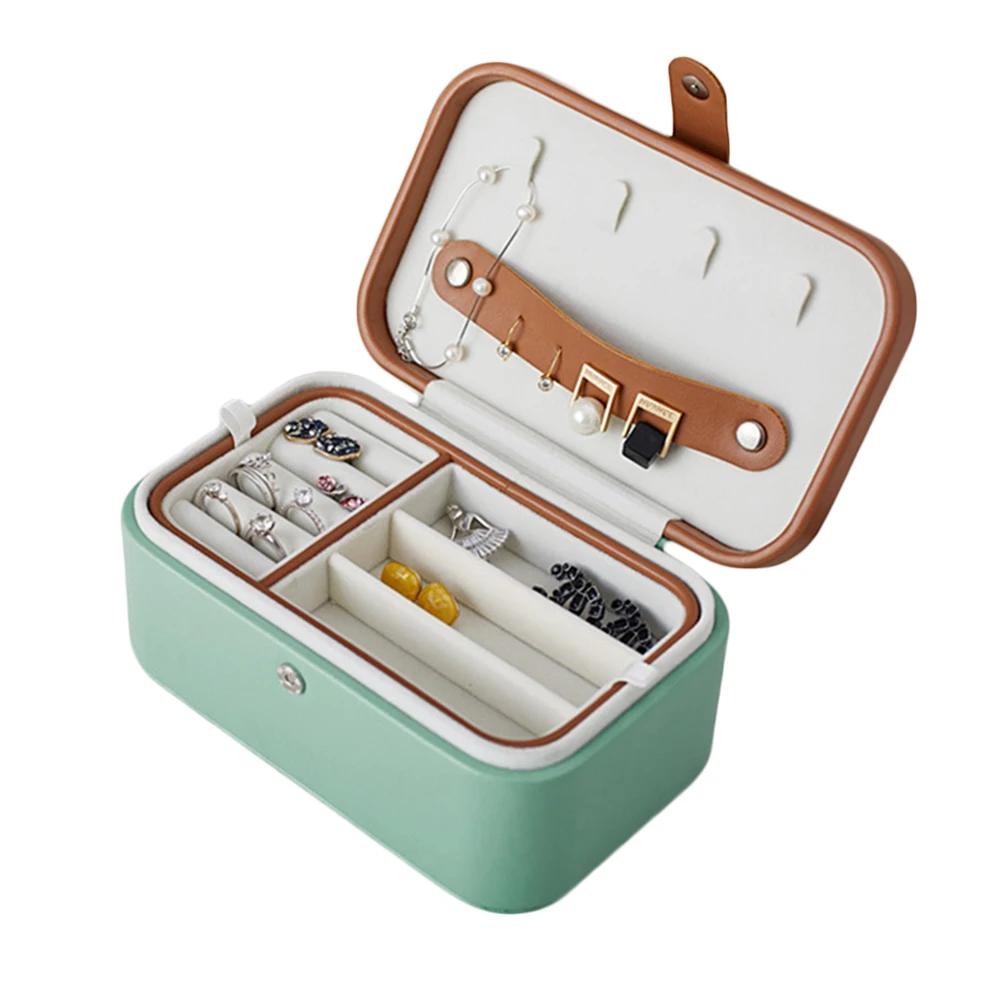 Travel Zipper Portable Ring Bracelet PU Organizer Jewelry Display Case