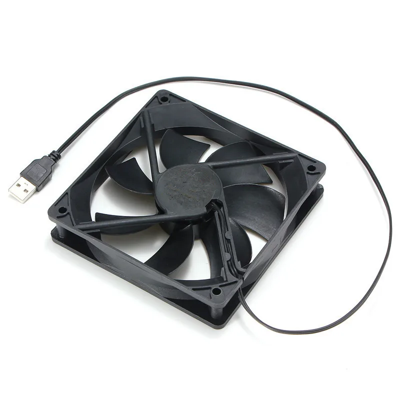 Computer Desktop Case PC CPU DC 5V 120 x120 x25mm Brushless Black USB Cooling Fan Computer Cooler Cooling Fan