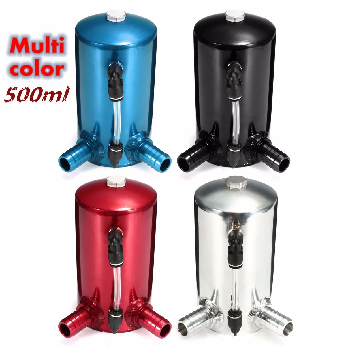 

0.5L Car Engine Modified Oil Catch Tank Breather Reservoir Can Aluminum Alloy