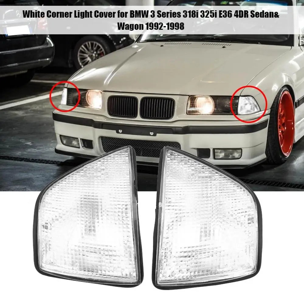 1 пара белых угловых светильников для BMW 3 серии 318i 325i E36 4DR Sedan & Wagon 1992 1998