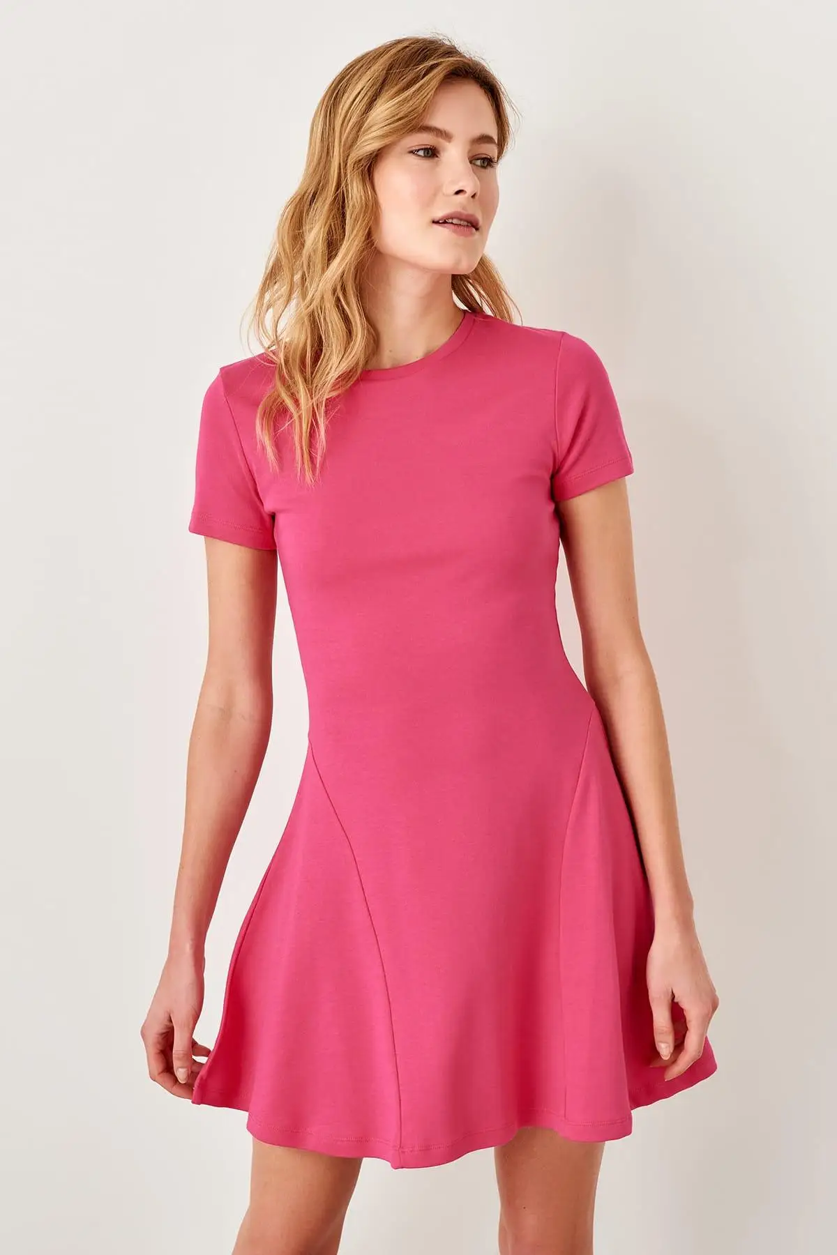 

Trendyol Fuchsia Flounces Knit Dress TWOSS19VG0160