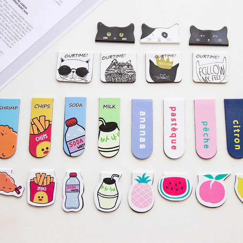 

1Piece Cute Book Marks Kawaii Cat Paper Magnetic Bookmarks Creative Items For Books Kids Girls Gift School Supplies Stationery