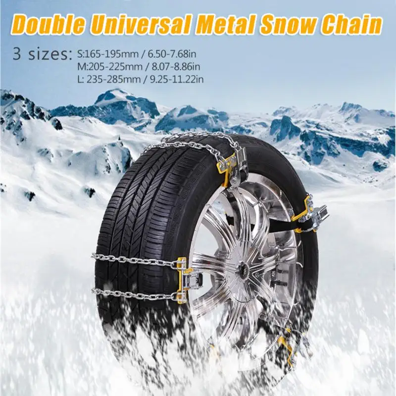 1pc Snowmobile Tire Snow Chains Universal Metal Non slip Double Snow