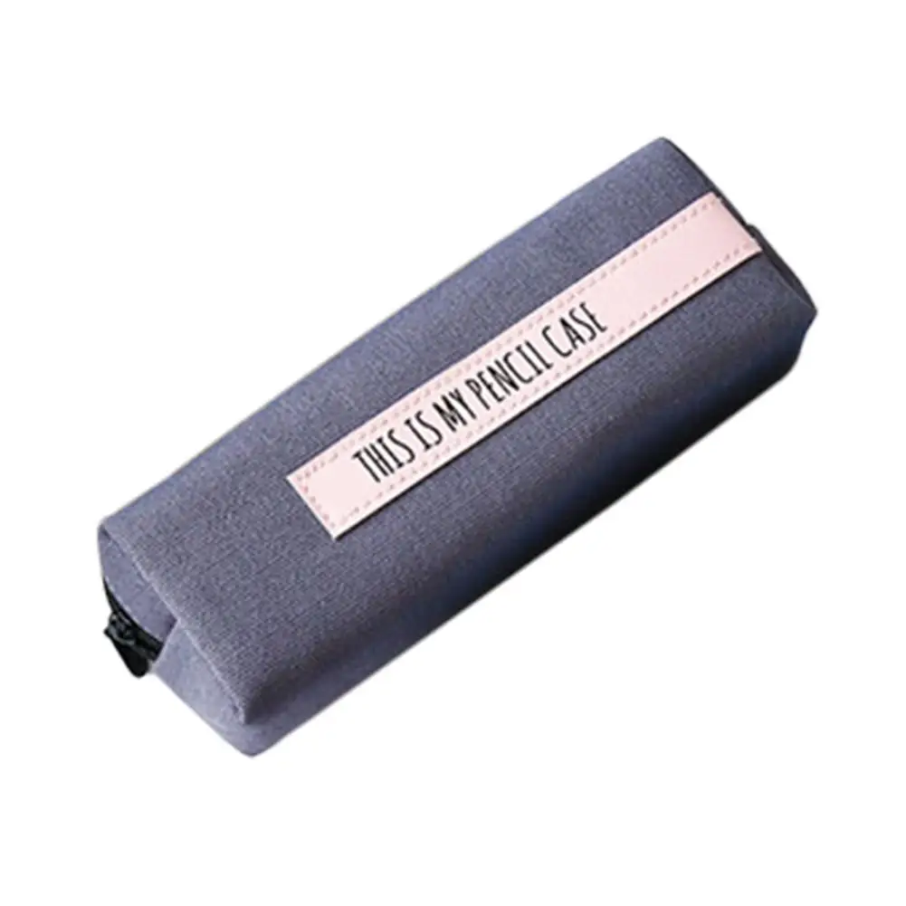 

Pencil Case Stationery Simple Rectangle Pen Bag Canvas Large Capacity Firm And Durable Fine Craft For Students