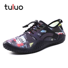 TULUO/Летняя водонепроницаемая обувь для мужчин; быстросохнущие Нескользящие на плоской подошве; дышащие мужские кроссовки; пляжная прогулочная обувь для плавания; Акваобувь