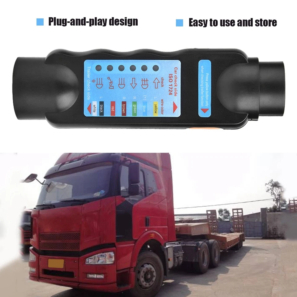 Rainbowrock Trailer Plug-Towing Light Wiring Tester 12V Trailer 7 Pin Towing Light Wire Circuit Blue Wiring Tester Plug Connector