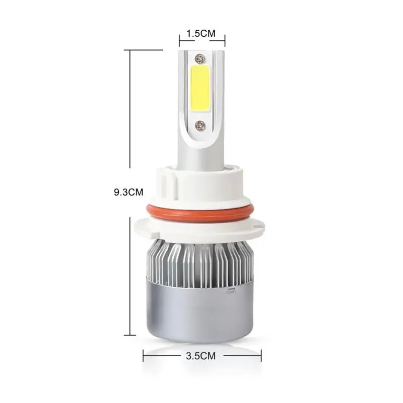 2 шт. C6 светодиодный фонарь 6500K лампа H4/9003/HB2 Hi/Lo H1 H3 H7 9004/HB1 Hi/Lo 9005/HB3 9006/HB4 9007/HB5 Hi/Lo светодиодный светильник