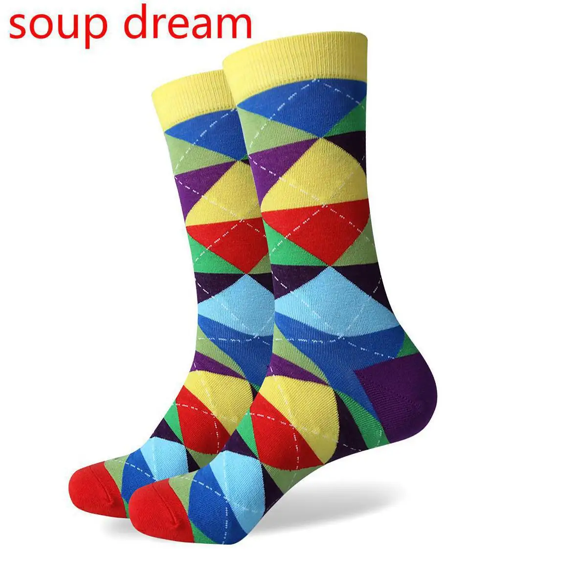 [Soup dream] Новинка 2018 года для мужчин нерегулярные узор носки Модные узор из чесаного хлопка Цвет матч мужские носки 5 пар