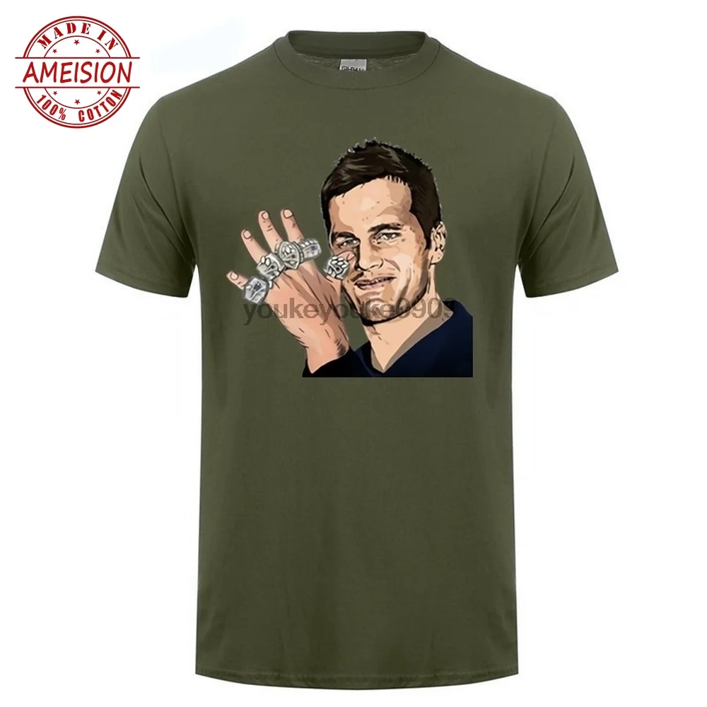 

Tom Brady Bunch 5 Time rings Patriots SUPER BOWL LI ChampionS fans England 0 men T-Shirts game cartoon t shirts